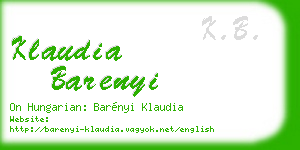 klaudia barenyi business card